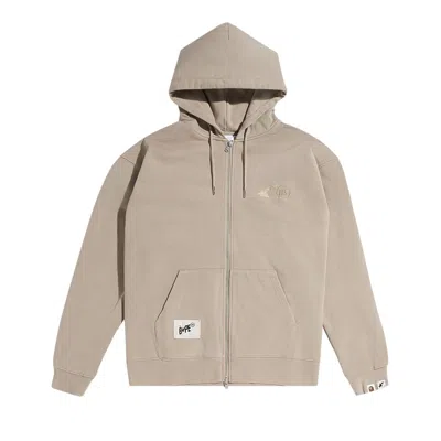 Pre-owned Bape X Highsnobiety Full Zip Hoodie 'beige' In Tan