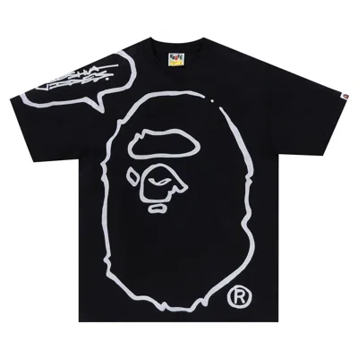 Pre-owned Bape X Joshua Vides Ape Head Tee 'black'