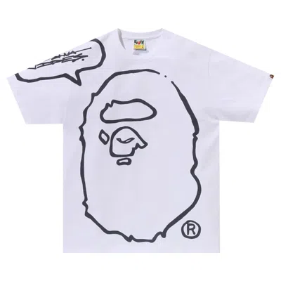 Pre-owned Bape X Joshua Vides Ape Head Tee 'white'