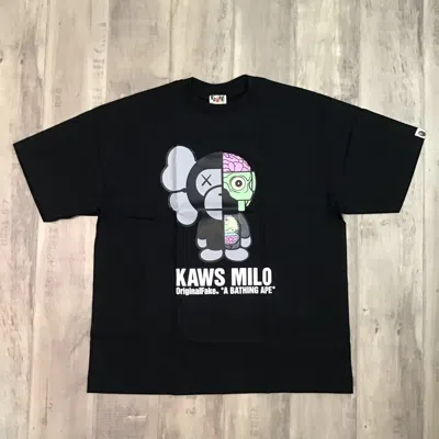 Pre-owned Bape X Kaws Bape × Original Fake Kaws Milo Companion T-shirt Ape Nigo In Black