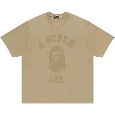 Pre-owned Bape X Kidsuper Garment Dye College Logo Tee 'beige' | Tan | Men's Size L