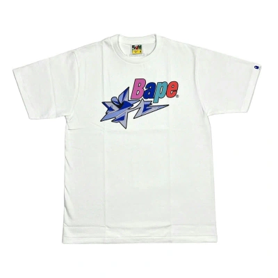 Pre-owned Bape X Ldg Sta Short Sleeve Tee Shirt White In Multicolor