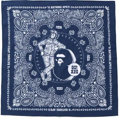 Pre-owned Bape X Levi's Bandana In Navy Blue