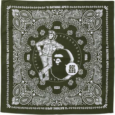 Pre-owned Bape X Levi's Bandana In Olivedrab Green