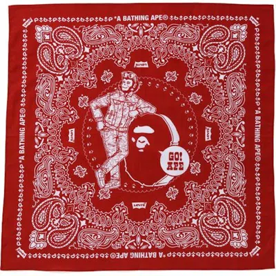 Pre-owned Bape X Levi's Bandana In Red
