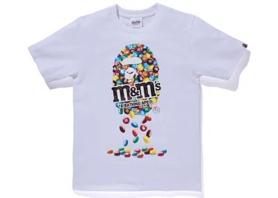 Pre-owned Bape X M&m's Womens Ape Head Tee Shirt In White