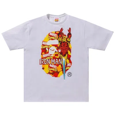 Pre-owned Bape X Marvel Camo Iron Man Tee 'white'