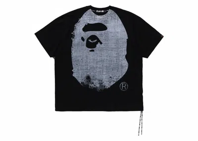 Pre-owned Bape X Mastermind Ape Head Over Print Relaxed Fit Tee Shirt In Black/white