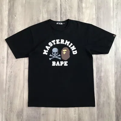 Pre-owned Bape X Mastermind Japan Bape Vs Mastermind Skull Logo T-shirt Black A Bathing Ape