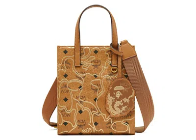 Pre-owned Bape X Mcm Mini Tote Bag In Beige