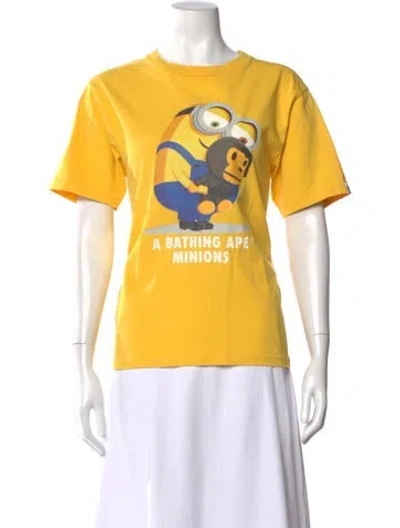 Pre-owned Bape X Minions Graphic Print Top In Yellow