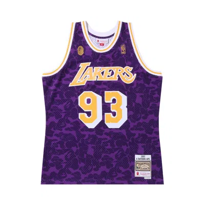 Pre-owned Bape X Mitchell & Ness Los Angeles Lakers Jersey 'purple'