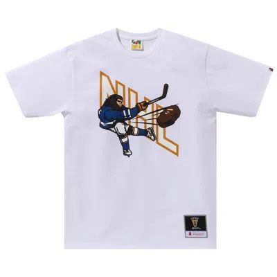 Pre-owned Bape X Mitchell & Ness Nhl Hockey Graphic Tee 'white' | Men's Size Xl