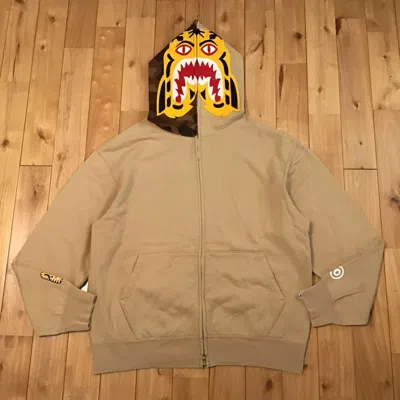 Pre-owned Bape Tiger Full Zip Hoodie Brown Camo A Bathing Ape Nigo In Beige
