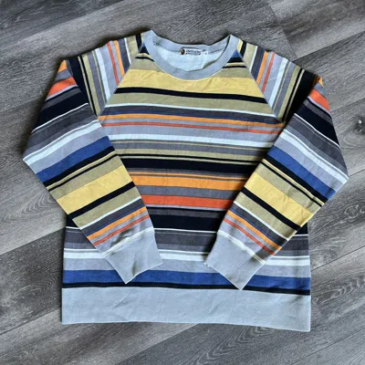 Pre-owned Bape Og A Bathing Ape  Color Striped Crewneck Sweatshirt In Multicolor