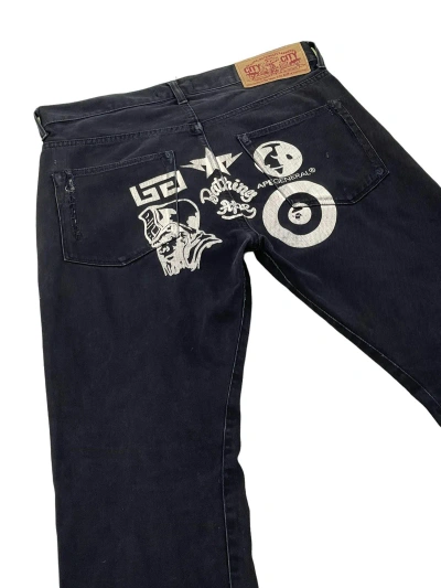 Pre-owned Bape X Nigo Regular Jeans Bapesta Nigo Bape General Painted Denim 60 In Faded Black