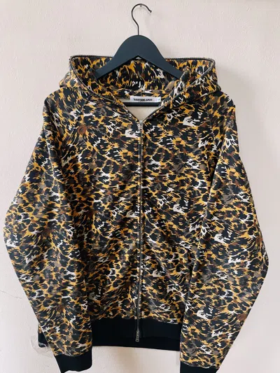 Pre-owned Bape Vintage Y2k  A Bathing Ape Leopard Camo Fullzip Hoodie In Yellow/brown/black