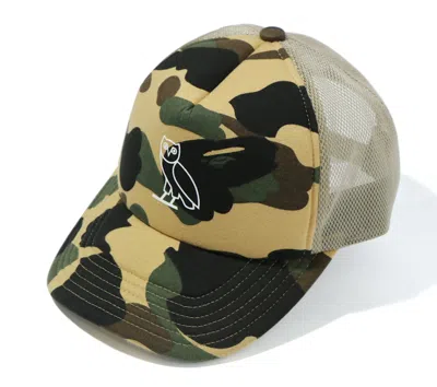Pre-owned Bape X Ovo 1st Camo Mesh Cap In Yellow