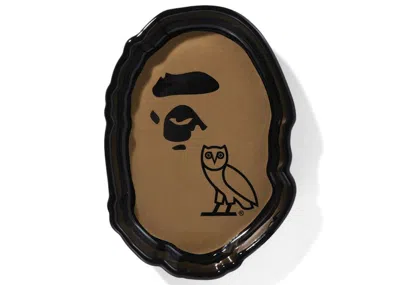 Pre-owned Bape X Ovo Ape Head Cigar Ashtray In Black Gold
