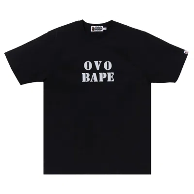 Pre-owned Bape X Ovo Stencil Logo Tee 'black'