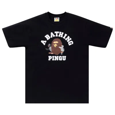 Pre-owned Bape X Pingu College Tee 'black' | Men's Size Xl