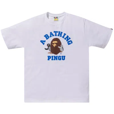 Pre-owned Bape X Pingu College Tee 'white' | Men's Size Xl