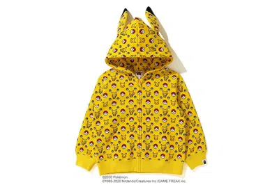 Pre-owned Bape X Pokemon Kids Zip Hoodie In Yellow