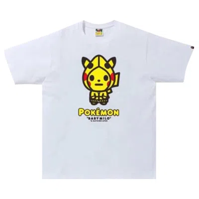 Pre-owned Bape X Pokemon Pikachu Tee 'white' | Men's Size Xl