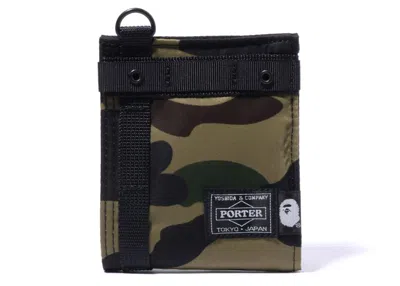 Pre-owned Bape X Porter 1st Camo #2 Wallet In Green