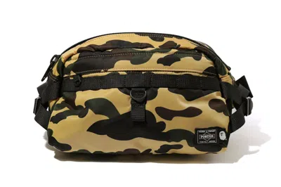 Pre-owned Bape X Porter 1st Camo Waist Bag In Yellow