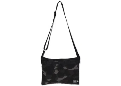 Pre-owned Bape X Porter Camo Crossbody Bag In Black