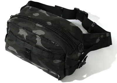Pre-owned Bape X Porter Camo Waist Bag In Black