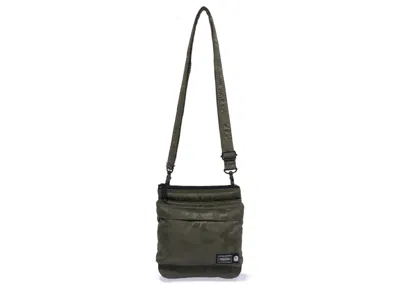 Pre-owned Bape X Porter Solid Camo Shoulder Pouch In Olive Drab
