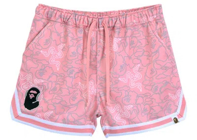 Pre-owned Bape X Razer Neon Camo Basketball Sweat Shorts In Pink