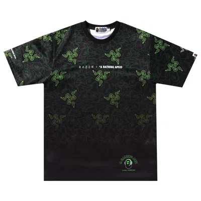 Pre-owned Bape X Razer Neon Camo Team Tee 'green'
