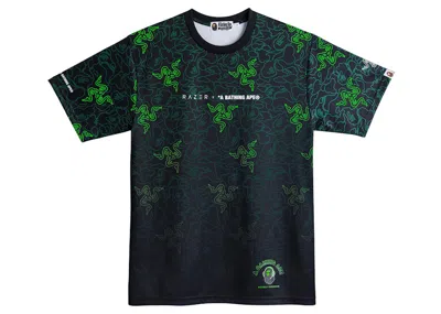 Pre-owned Bape X Razer Neon Camo Team Tee Shirt In Green