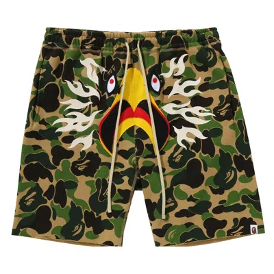 Pre-owned Bape X Readymade Abc Camo Eagle Wide Sweat Shorts 'green'
