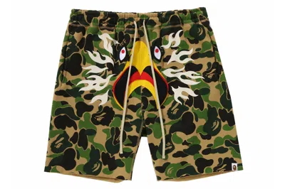 Pre-owned Bape X Readymade Abc Camo Eagle Wide Sweat Shorts Green