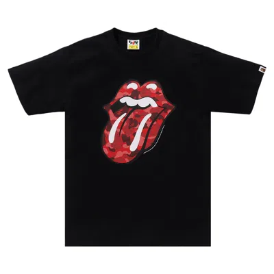 Pre-owned Bape X Rolling Stones Tee 'black' | Men's Size Xl