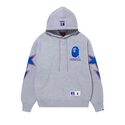 Pre-owned Bape X Russell Pullover Hoodie 'grey'