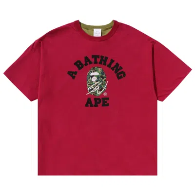 Pre-owned Bape X Sean Wotherspoon Reversible Tee 'burgundy' In Red