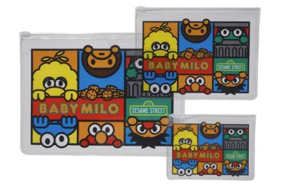 Pre-owned Bape X Sesame Street Pvc 3p Pouch Set