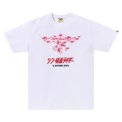 Pre-owned Bape X Shin Kamen Rider Shocker Emblem Tee 'white/pink'