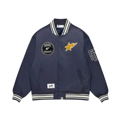Pre-owned Bape X Stadium Goods Varsity Jacket 'navy' | Blue | Men's Size Xxl