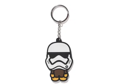 Pre-owned Bape X Star Wars First Order Mask Keychain In White