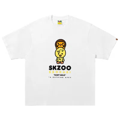 Pre-owned Bape X Stray Kids Bbokari Baby Milo Tee 'white' | Men's Size M