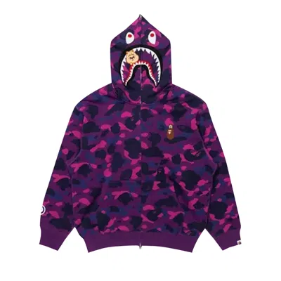 Pre-owned Bape X Stray Kids Han Shark Full Zip Hoodie 'purple' | Men's Size Xxl