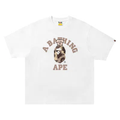 Pre-owned Bape X Stray Kids Puppym College Tee 'white' | Men's Size M