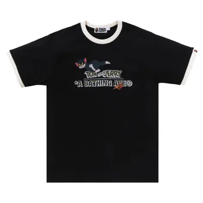 Pre-owned Bape X Tom And Jerry 85th Ringer Tee 'black' | Men's Size S