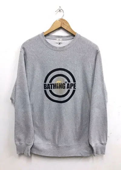 Pre-owned Bape X Vintage A Bathing Ape Sweatshirt Bape Nigo Japanese Streetwear In Grey